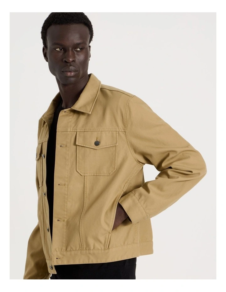Trucker Jacket in Beige image 2