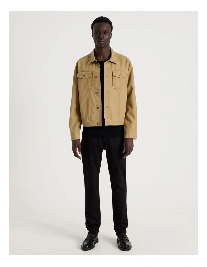 Trucker Jacket in Beige image 3