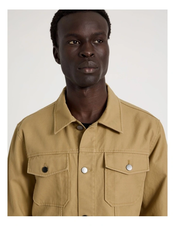 Trucker Jacket in Beige image 4