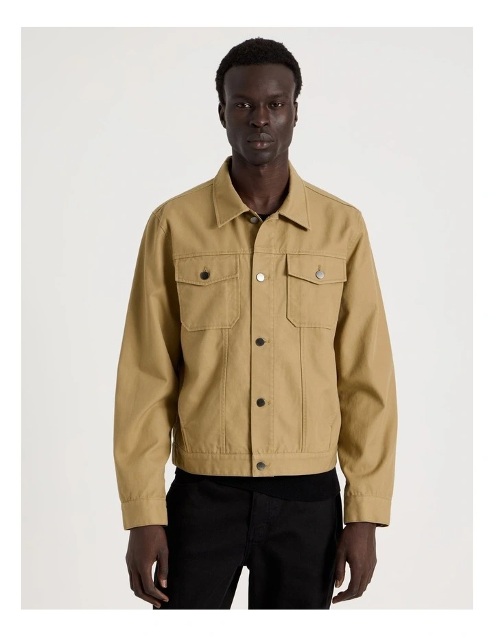 Trucker Jacket in Beige image 5