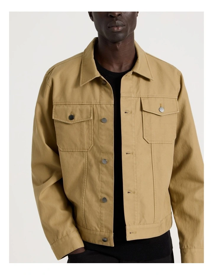 Trucker Jacket in Beige image 7