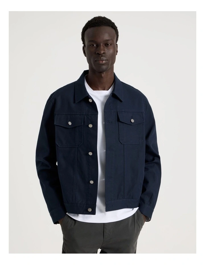 Trucker Jacket in Navy image 2