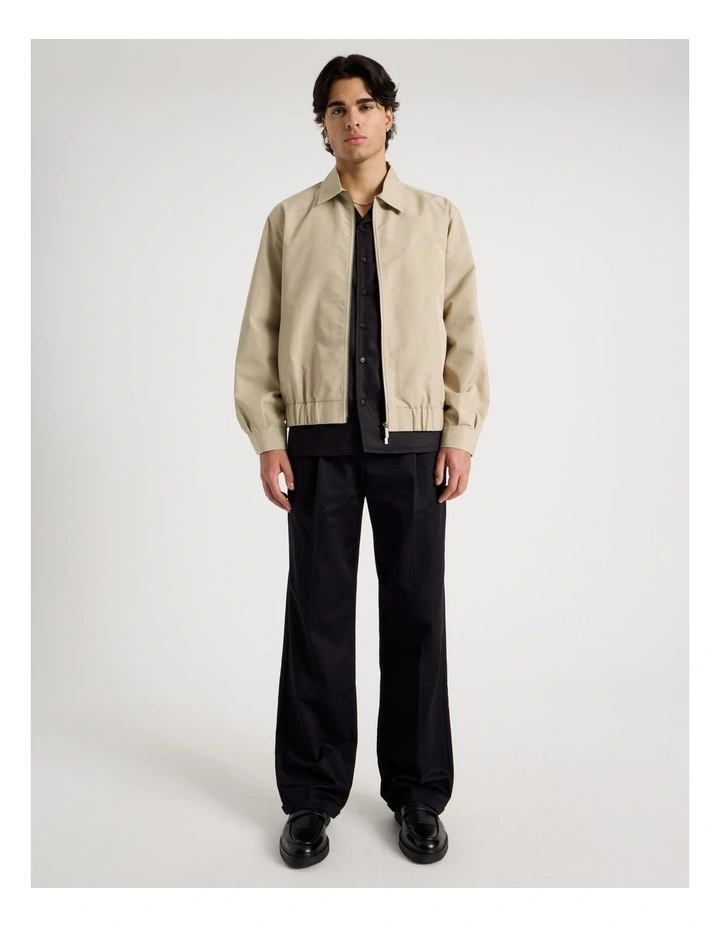 Cotton Twill Bomber Jacket in Sand image 2