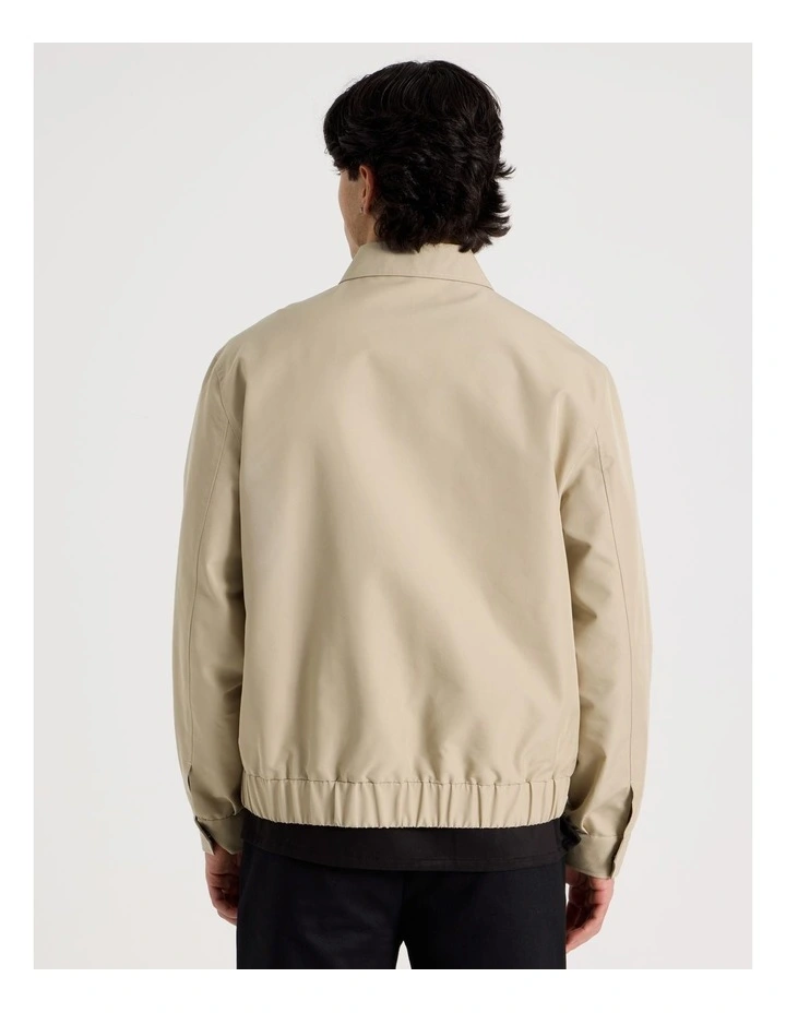 Cotton Twill Bomber Jacket in Sand image 6