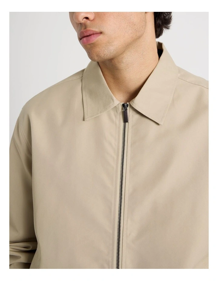Cotton Twill Bomber Jacket in Sand image 7