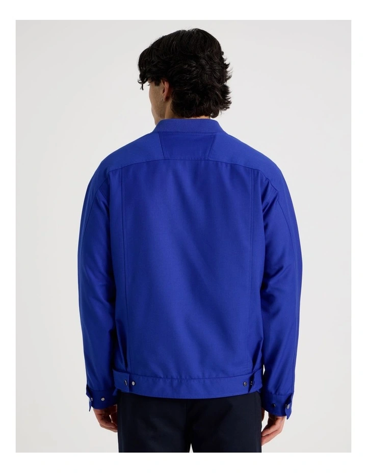 Pocket Detail Bomber Jacket in Cobalt image 5