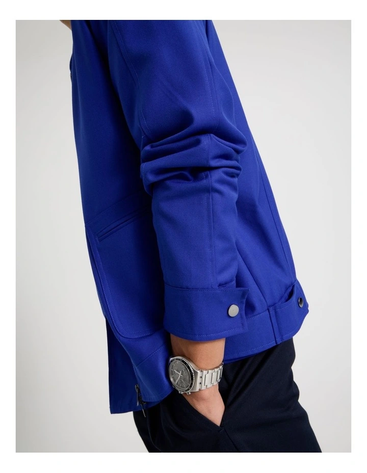 Pocket Detail Bomber Jacket in Cobalt image 6