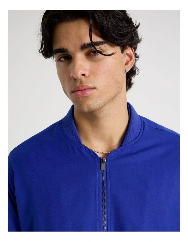 Pocket Detail Bomber Jacket in Cobalt image 7