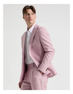 Double Breasted Linen Blazer in Lilac