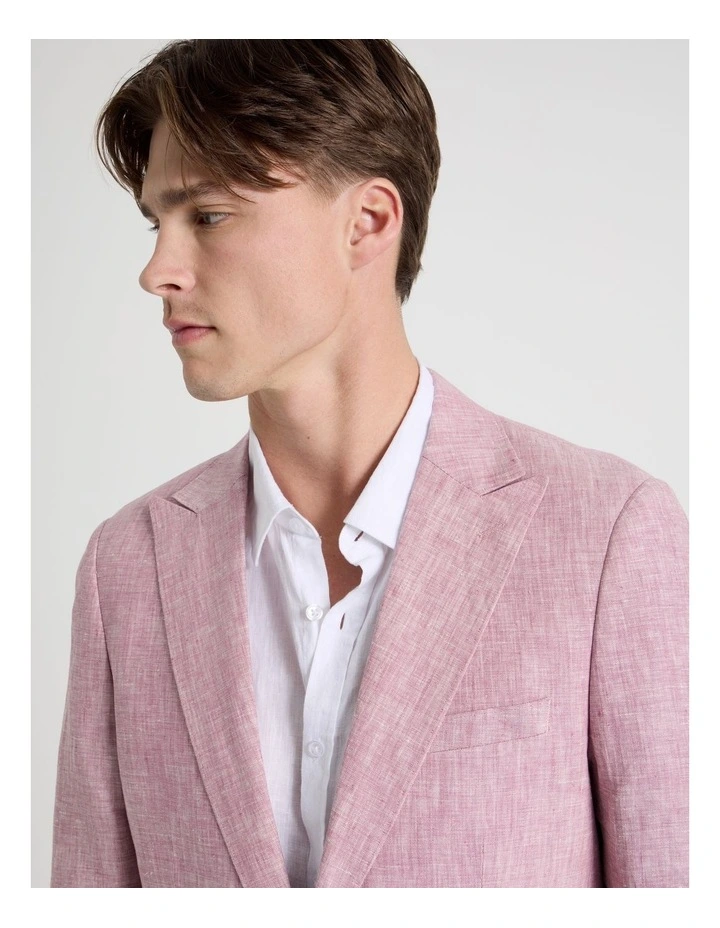 Double Breasted Linen Blazer in Lilac image 2