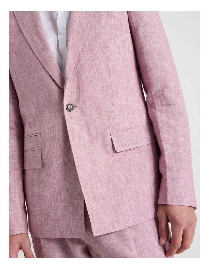 Double Breasted Linen Blazer in Lilac image 3