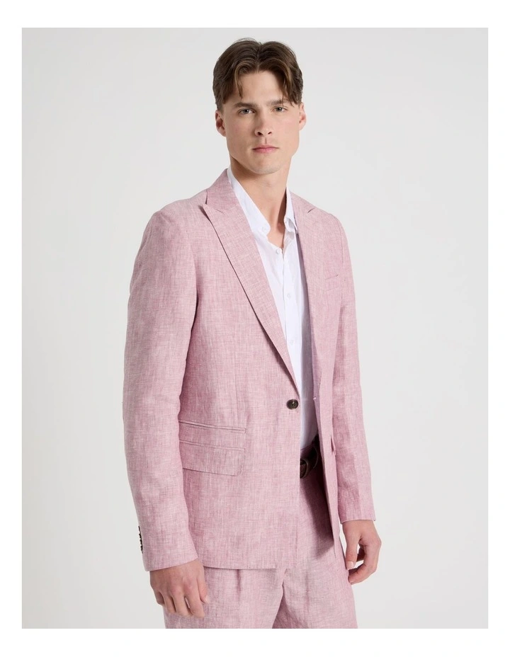 Double Breasted Linen Blazer in Lilac image 4
