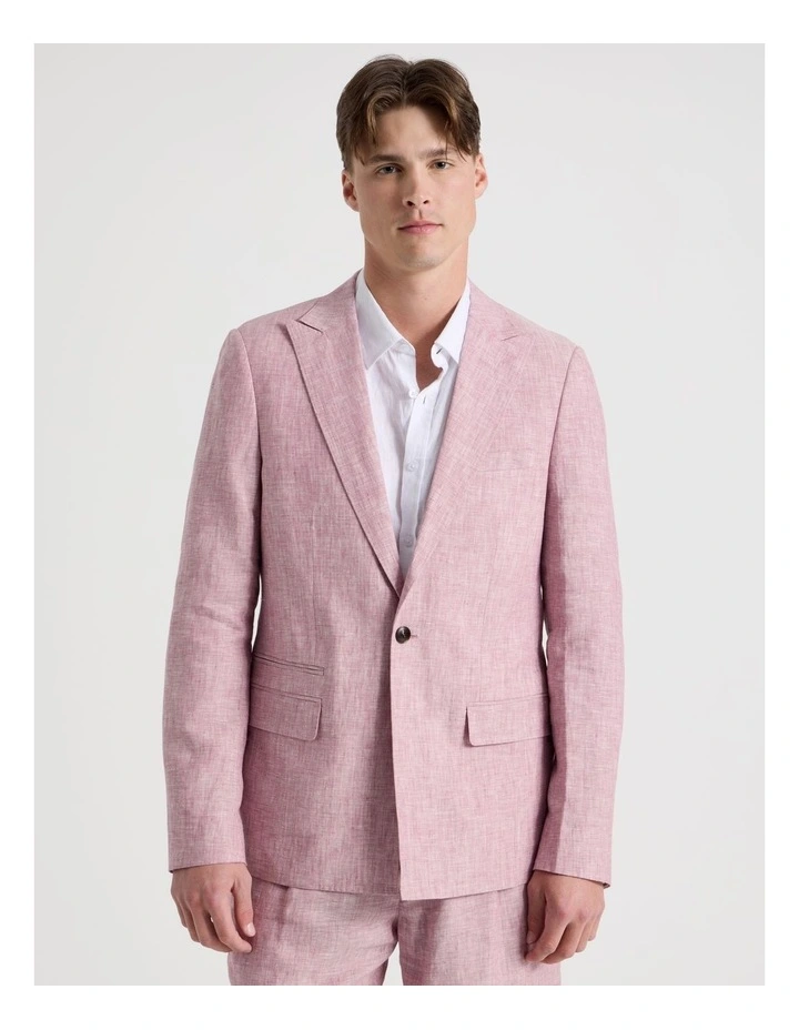 Double Breasted Linen Blazer in Lilac image 5