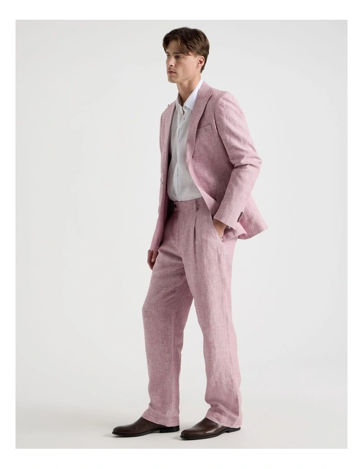 Double Breasted Linen Blazer in Lilac image 7