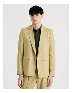 Linen Sleek Blazer in Stone