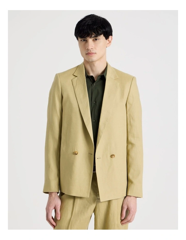 Linen Sleek Blazer in Stone image 1
