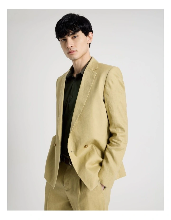 Linen Sleek Blazer in Stone image 3