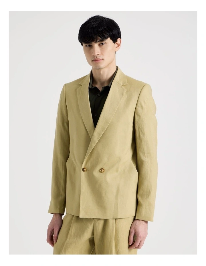 Linen Sleek Blazer in Stone image 5