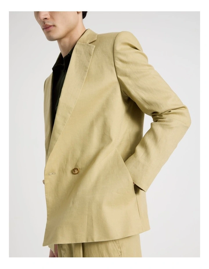 Linen Sleek Blazer in Stone image 7