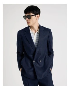 Linen Sleek Blazer in Navy