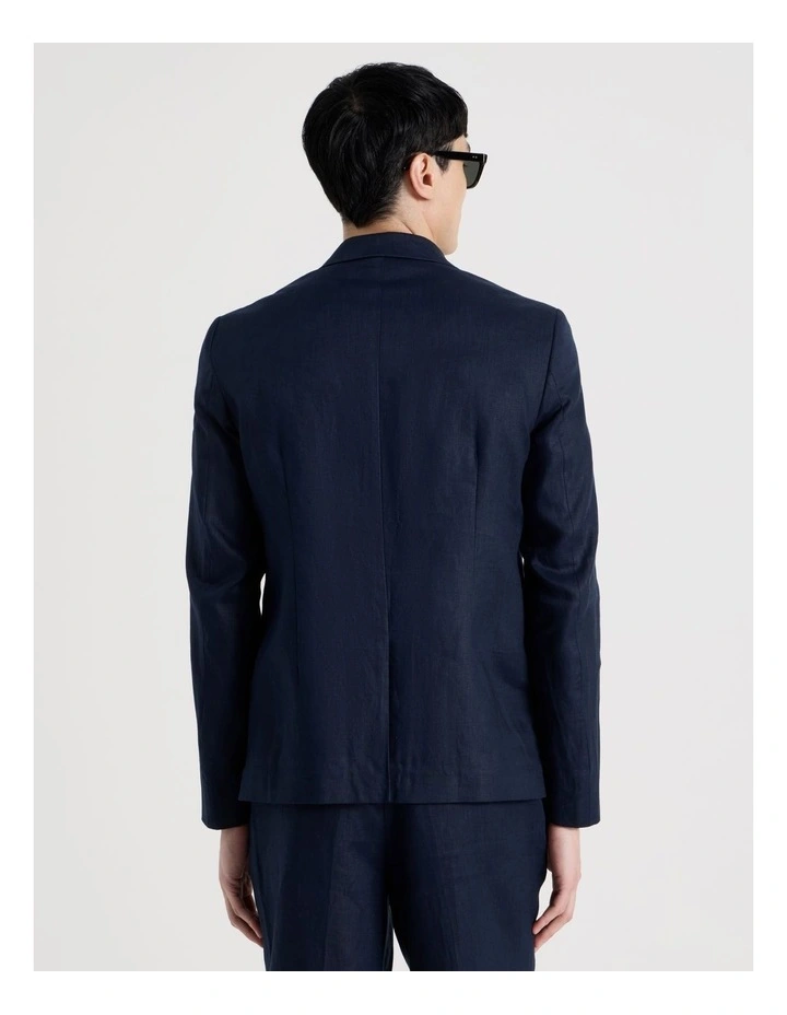Linen Sleek Blazer in Navy image 6