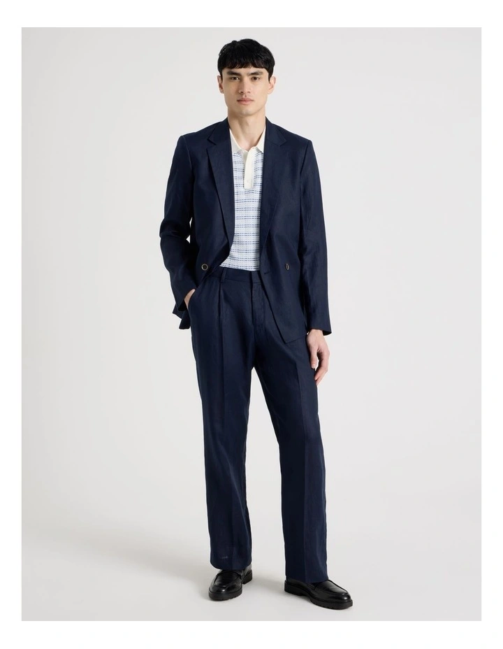 Linen Sleek Blazer in Navy image 7