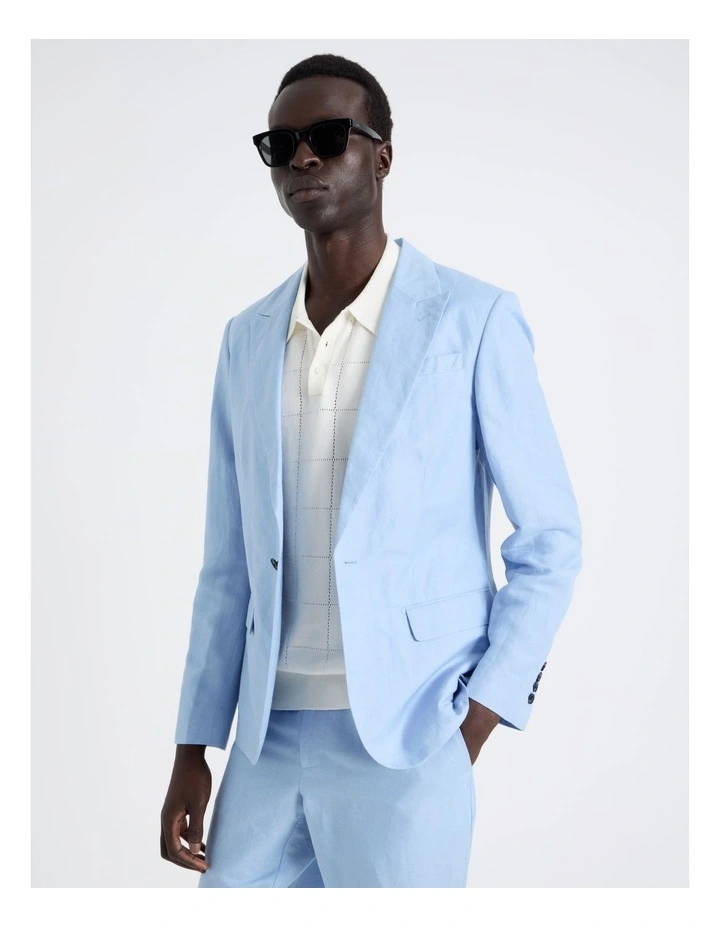 Single Breasted Blazer in Light Blue image 3
