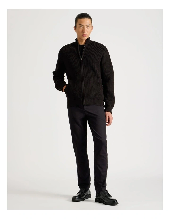 Zip Through Knit in Black image 2