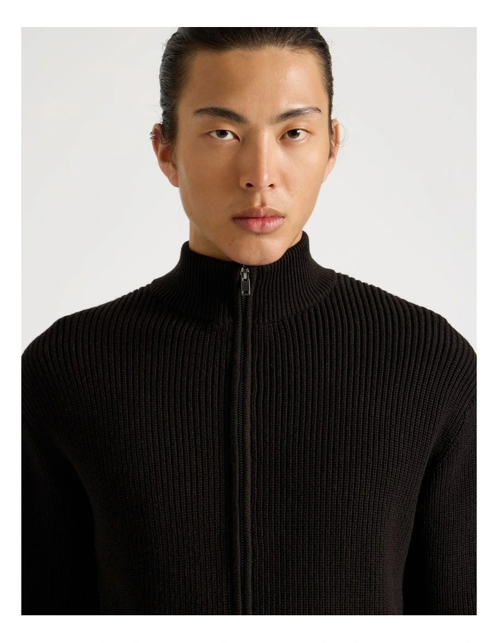 Zip Through Knit in Black image 5
