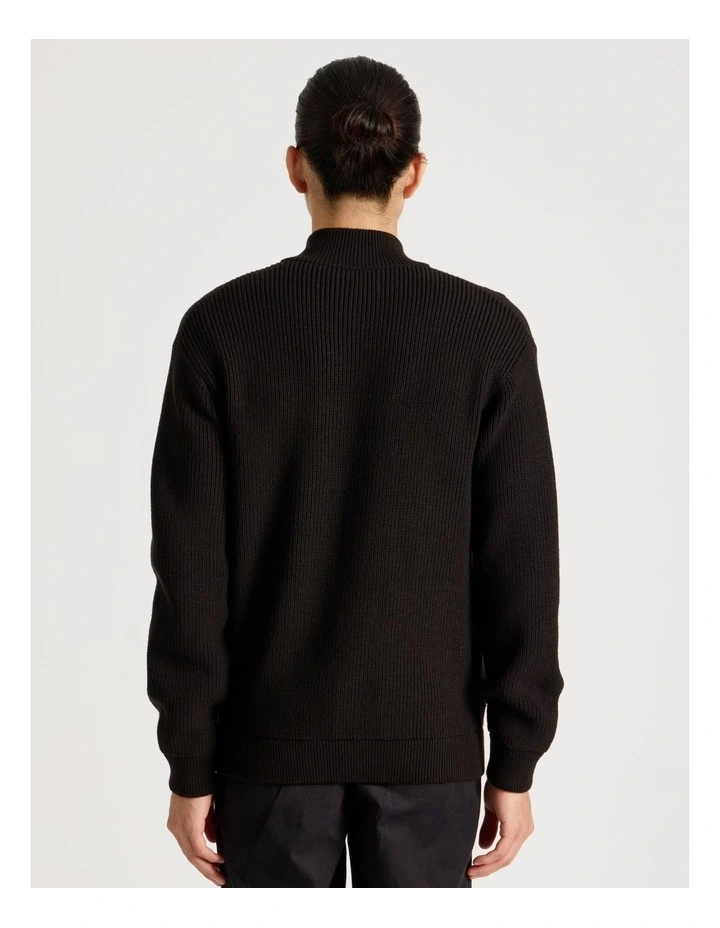 Zip Through Knit in Black image 6