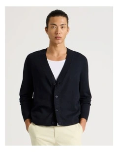 Long Sleeve Cardigan in Navy