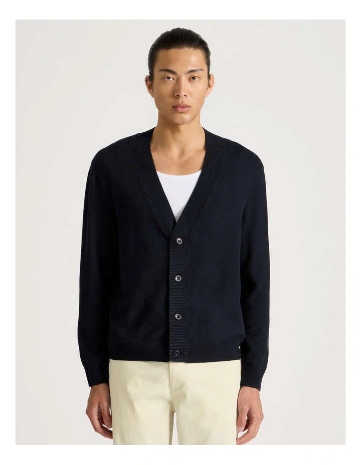 Long Sleeve Cardigan in Navy image 2