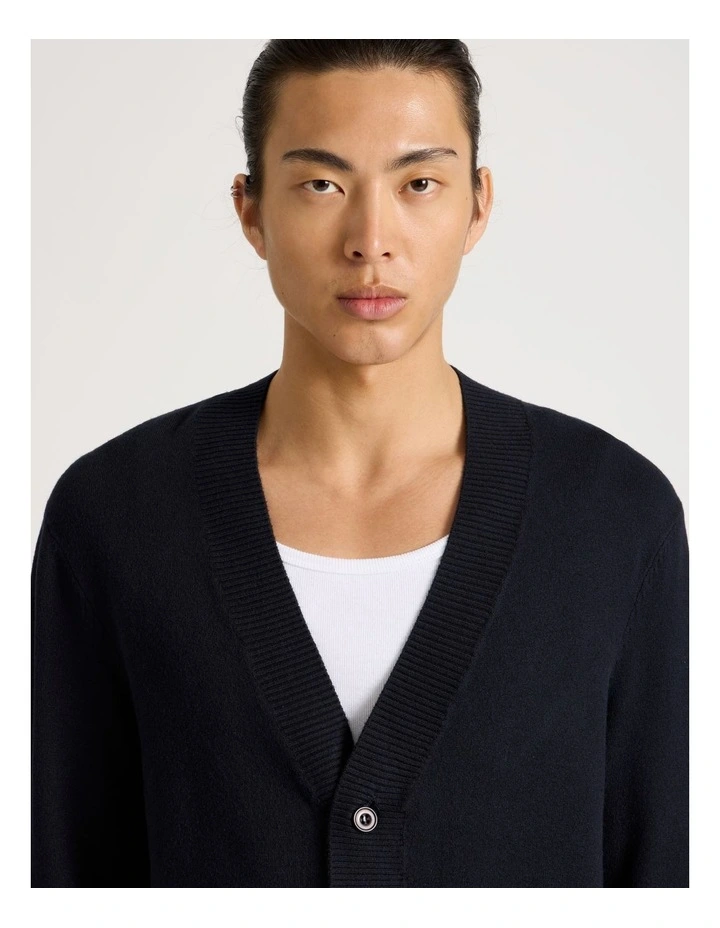 Long Sleeve Cardigan in Navy image 4