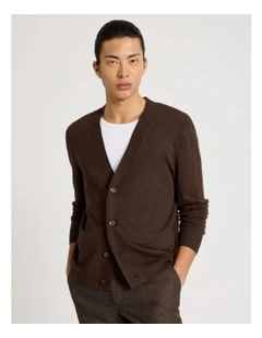 Long Sleeve Cardigan in Brown
