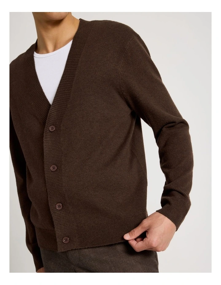Long Sleeve Cardigan in Brown image 3
