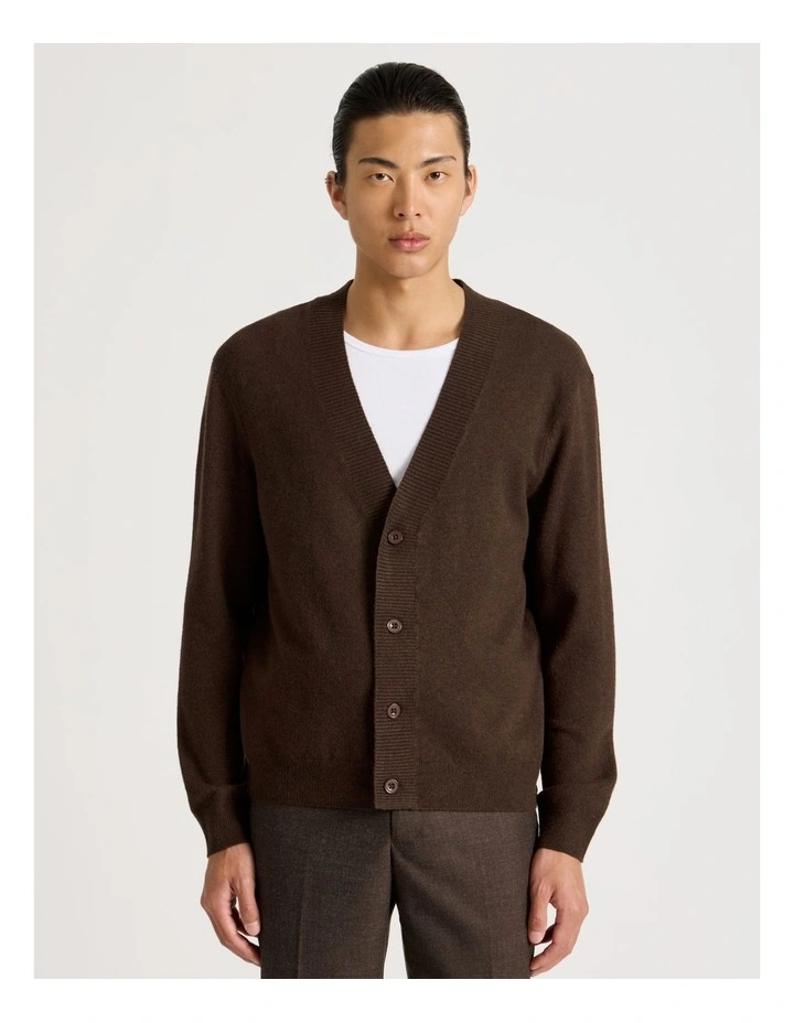 Long Sleeve Cardigan in Brown image 4