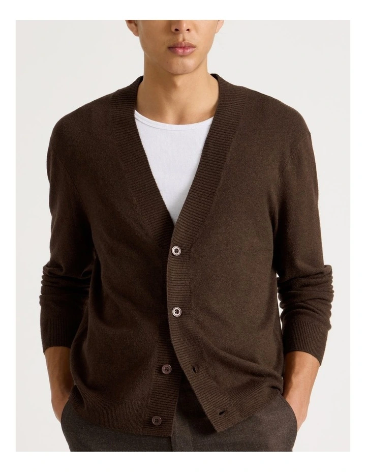 Long Sleeve Cardigan in Brown image 6