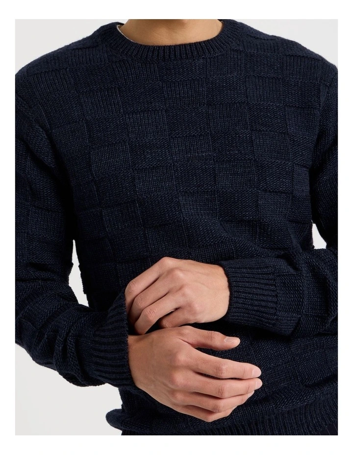 Crew Neck Knit in Navy image 2