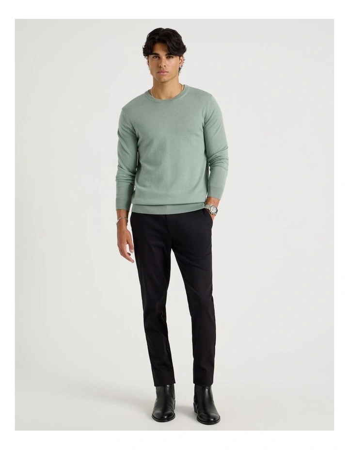 Crew Neck Merino Wool Knit in Sage image 2