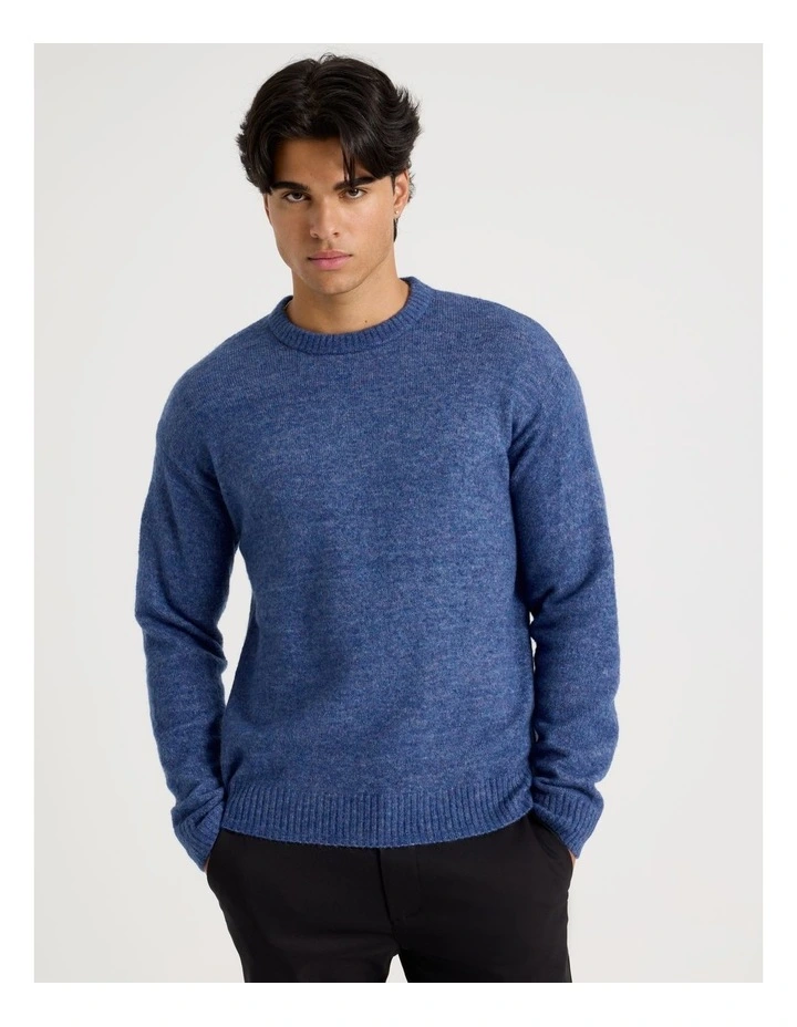 Crew Neck Lofty Knit in Navy image 3
