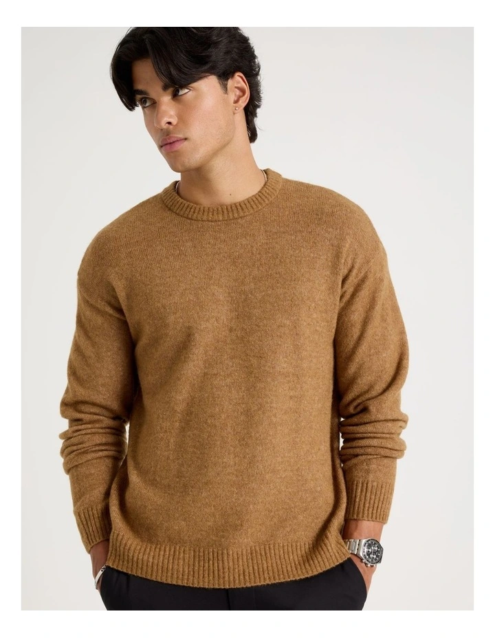 Crew Neck Lofty Knit in Beige image 1