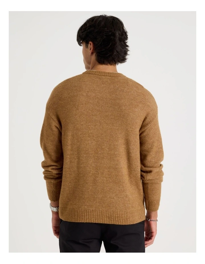 Crew Neck Lofty Knit in Beige image 6
