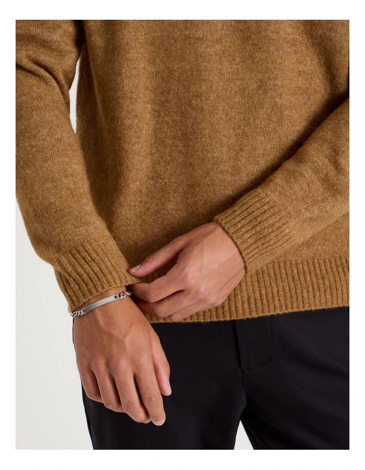 Crew Neck Lofty Knit in Beige image 7