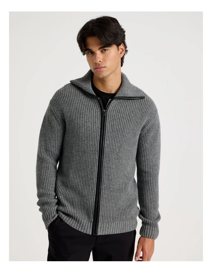 Zip Through Knit in Grey image 2