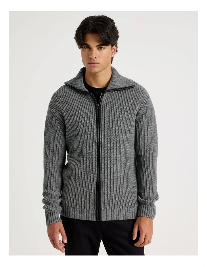 Zip Through Knit in Grey image 5