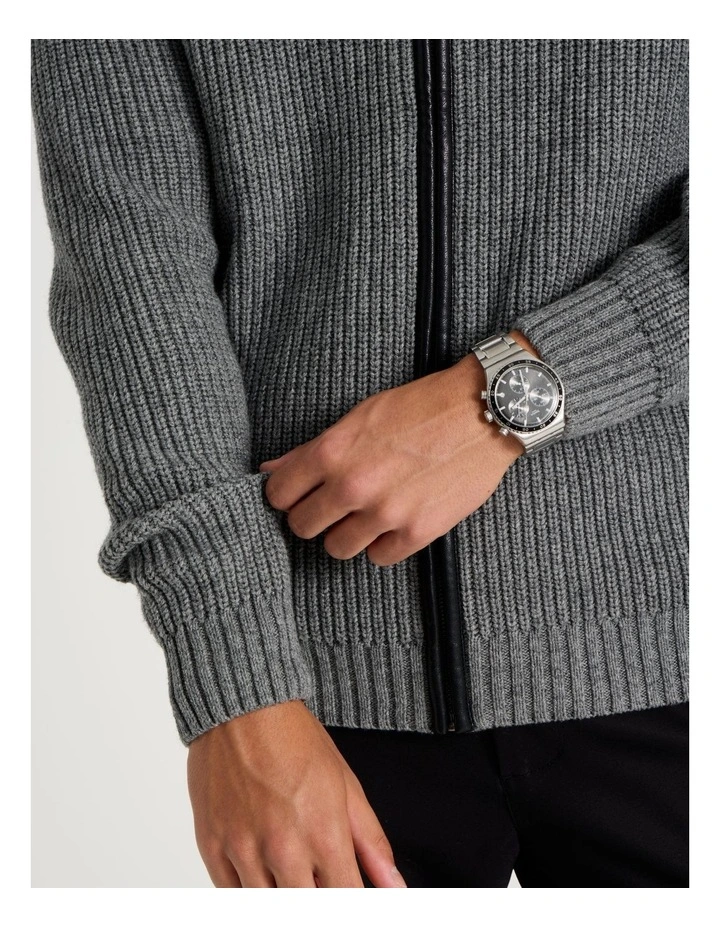 Zip Through Knit in Grey image 7