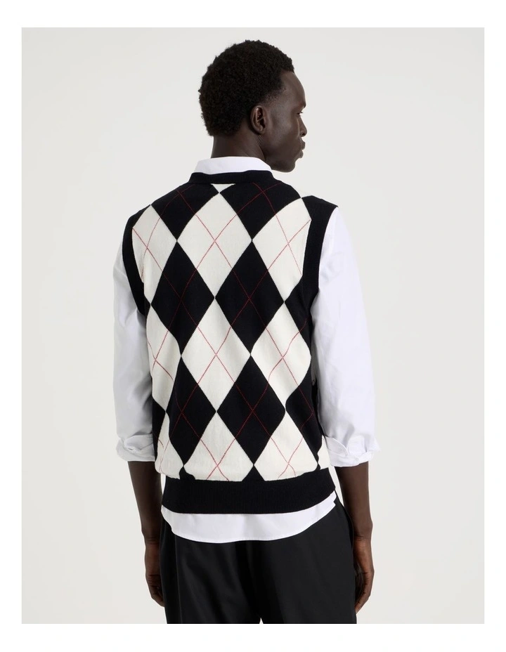Argyle Vest in Black image 6