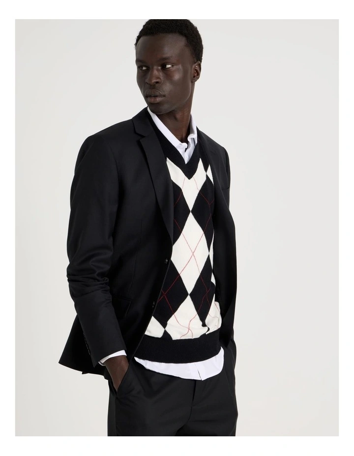 Argyle Vest in Black image 7