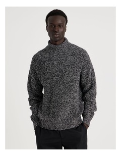 Blaq Roll Neck Knit in Black