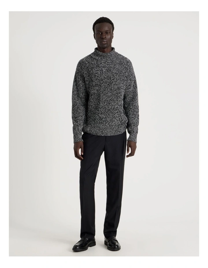 Roll Neck Knit in Black image 2